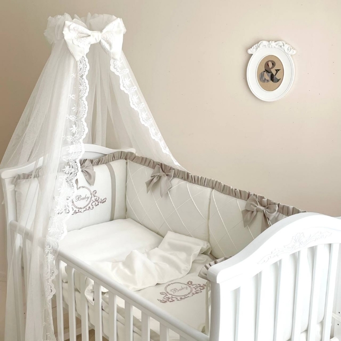 Lenjerie Patut Bebe Copii 6 piese Baby King latte (19)